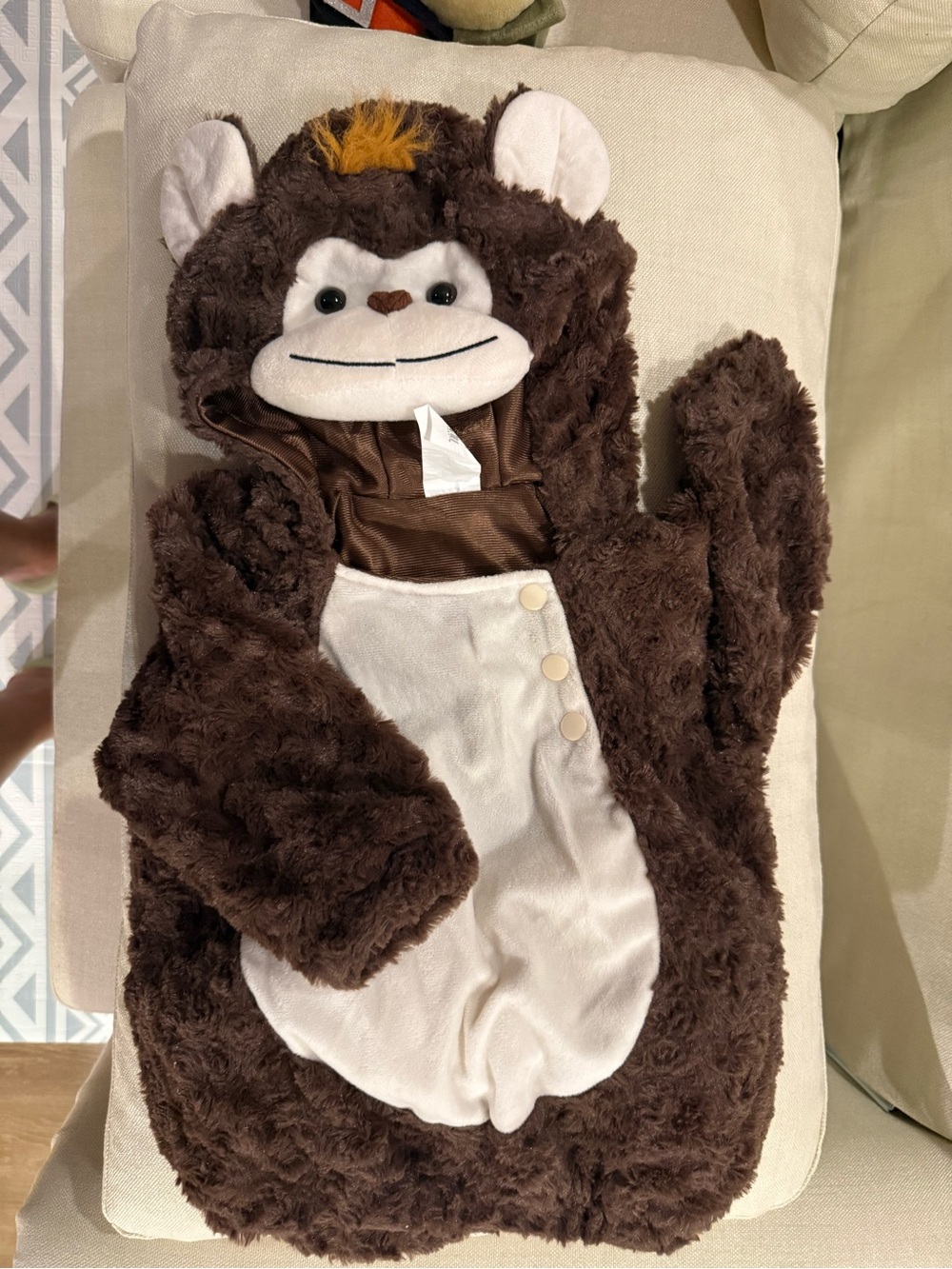 Kids Brown Monkey One-Piece Plush Costume